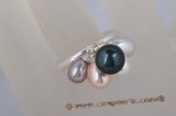 spr105 Designer sterling silver ring pearl dangling ring in US size5.5