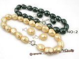 spset046 16*20mm nugget shell pearl Princess Necklace& earrings set