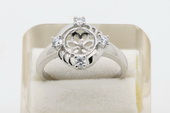 srm017 Stylish blooming flower sterling silver Ring Setting on sale,US size 7