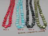 ss025 five strands 10mm coin shape shell beads strands wholesale