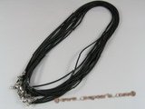 ssc020 16 inch black rubber cord chain sterling silver lobster clasp