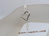 STBR003 classic heart shape pattern 925silver Bangle bracelet