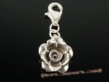 stp015 Sterling silver blooming flower charm in wholesale
