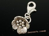stp023 blooming flower charm in Sterling silver