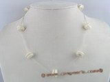 tcpn025 sterling TIN CUP necklace with 12mm white coin pearl