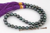 thps004 16-inch AA 8.5-10.0 mm Round Tahitian Multicolor Pearl Strand