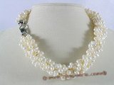 tpn110 wholesale five strands twisted 5-6mm top-drill cultured pearl neckalce
