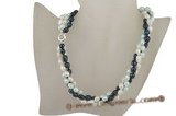Tpn125 Fashion discount twisted necklace with 8-9mm freshwater nugget pearl