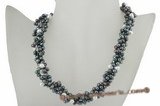 tpn151 Black & white pearl designer necklace for 2009 spring