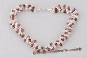 tpn199 Elegant Biwa Pearl and Drop Crystal Twisted Necklace