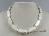 tqn035 white 12*30mm faceted stick turquoise necklace