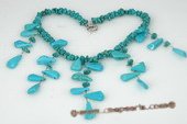 tqn052 Designer Nugget Turquoise Princess Layer Necklace