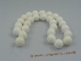 ts003  14mm white round Deep sea tridacna beads strands,16"in length