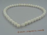 ts004 8mm white round Deep sea tridacna beads strands,16"in length