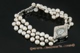 wbr271 Handcraft cultured bread pearl ladies watch and bracelet