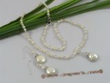 wn021 Faceted Austria crystal with seed pearls Birdal necklace earrings Set