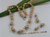 wn023 champange south sea shell pearl jewelry set for bridal