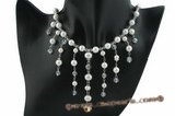 wn039 Handcrafted Timeless 8mm shell pearl bridal necklace on sale