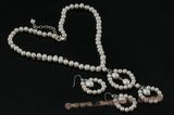 Wn046 Fashion designer loop drop freshwater pearl bridesmaid necklace