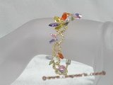 zbr004 Handmade 7.5inch flower design multi-color Zircon beads Bracelet