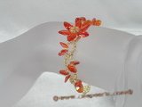 zbr005 Handmade 7.5inch flower design red Zircon beads Bracelet