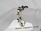 zbr006 Handmade 7.5inch flower design black Zircon beads Bracelet