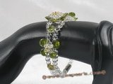 zbr009 Handmade 7.5inch round crystal& Zircon beads Bracelet