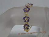 zbr018 wholesale handcraft purple layer flower Zircon Bracelet