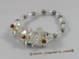 zbr022 wholesale potato pearl & white Zircon elastic bracelet