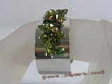 zbr036 Olive green cluster flower zircon &pearl steel 

bangle bracelet