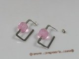 ZE004 12mm pink ball zircon sterling silver studs earrings