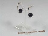 ZE006 11mm black ball zircon sterling silver studs earrings