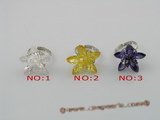 ZR011 Adjustable 25mm layers flower cluster flower design 18KGP zircons rings